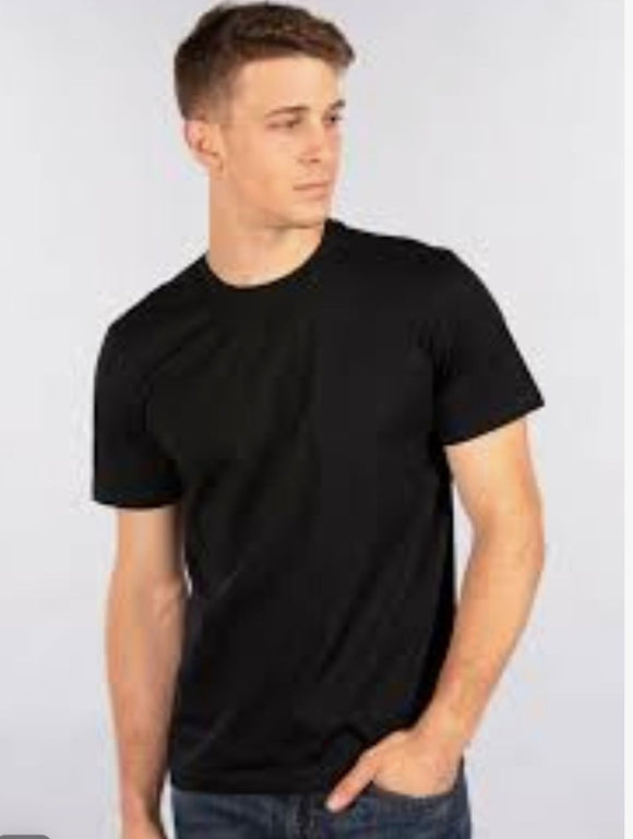 City Lab Men's Classic Fitted Soft Cotton Short Sleeve Crew neck T-Shirt- Black