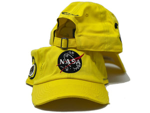 Yellow Nasa Dad Hat Field Grade 30th Anniversary Side Patch