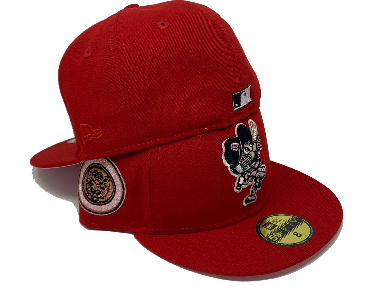 DETROIT TIGERS 1968 WORLD SERIES " STRAWBERRY REFRESHER" RED PINK BRIM NEW ERA FITTED HAT