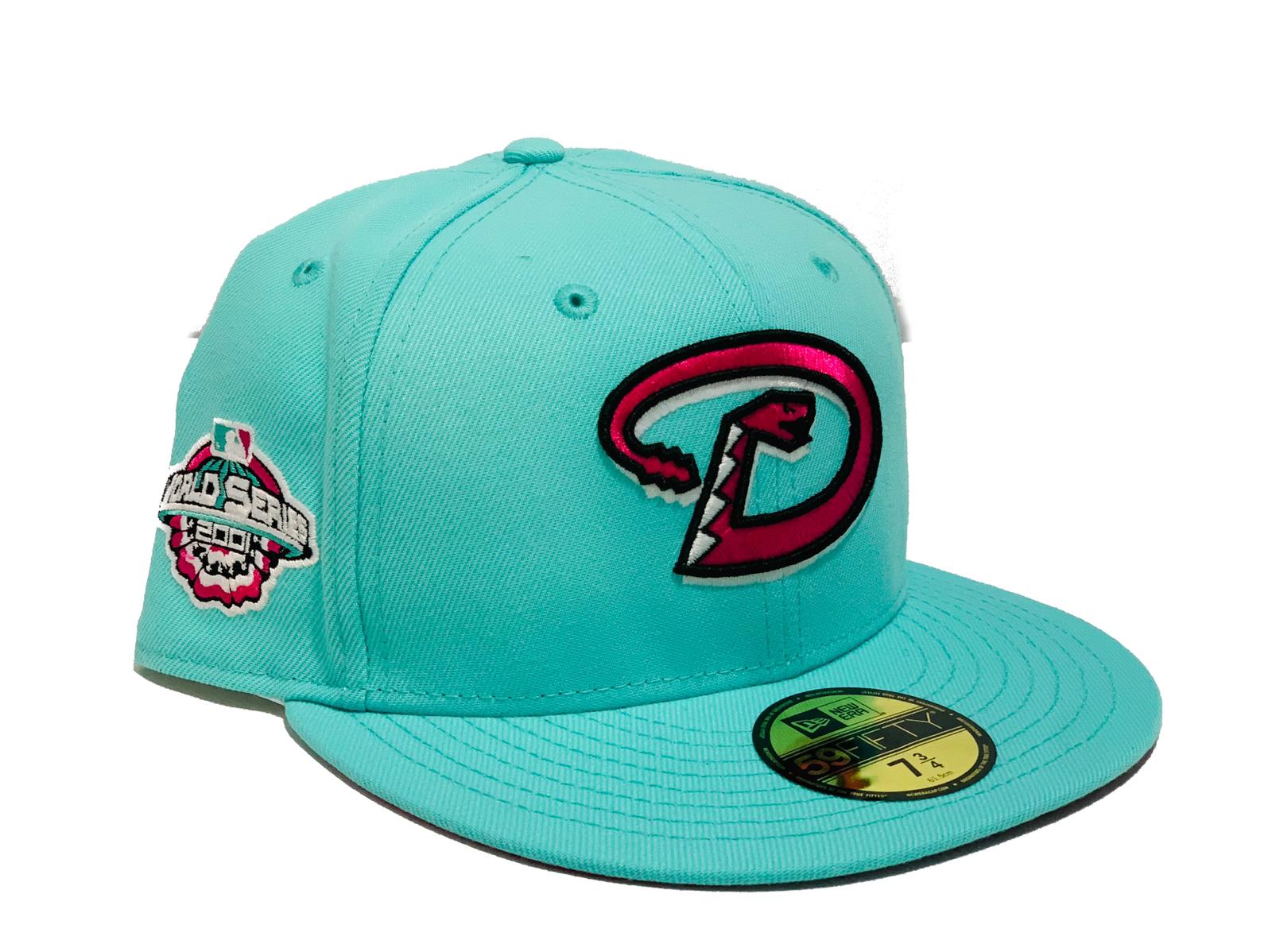 Arizona Diamondbacks 2001 World Series Pink Brim Fitted Hat #IVYwomen