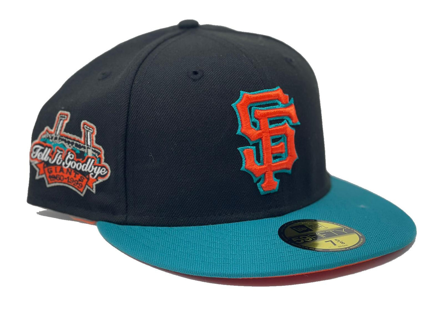SAN FRANCISCO GIANTS BLACK ORANGE BRIM NEW ERA FITTED HAT