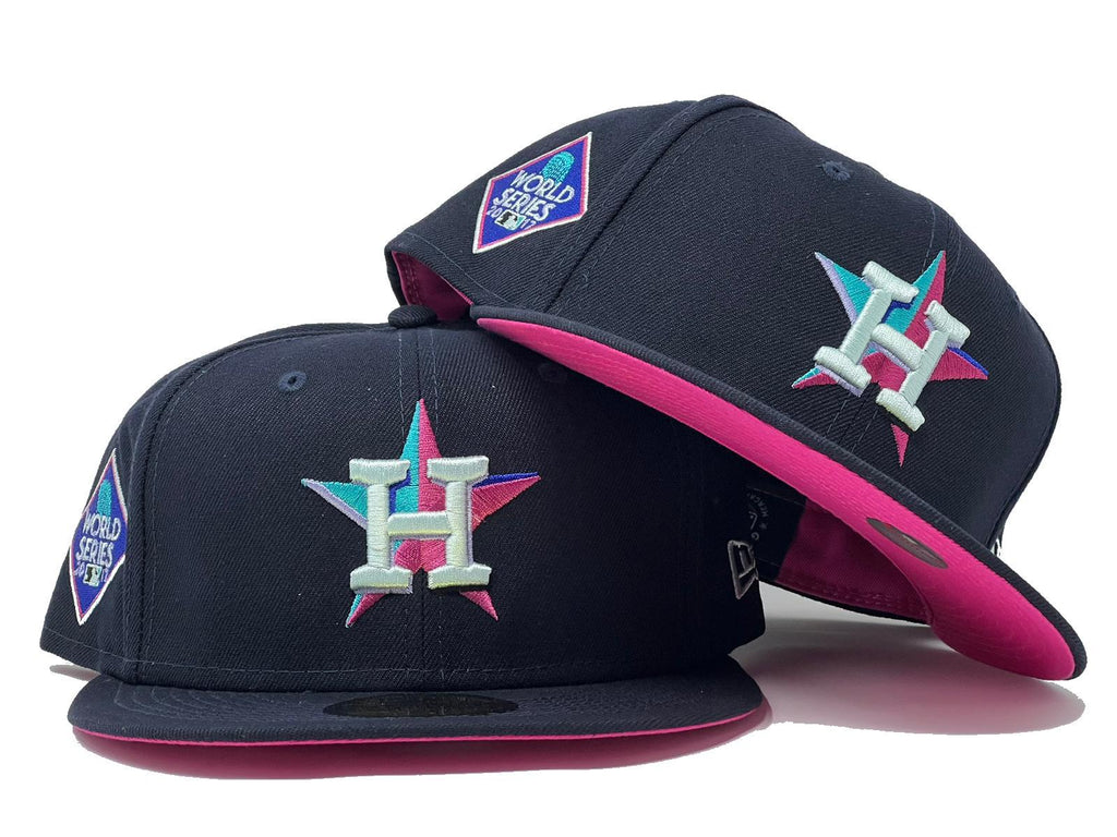Houston Astros 2017 World Series Navy Fusion Pink Brim New Era Fitted Hat