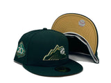 COLORADO ROCKIES 20TH ANNIVERSARY " FOREST PACK"  GREEN METALLIC GOLD BRIM NEW ERA FITTED HAT