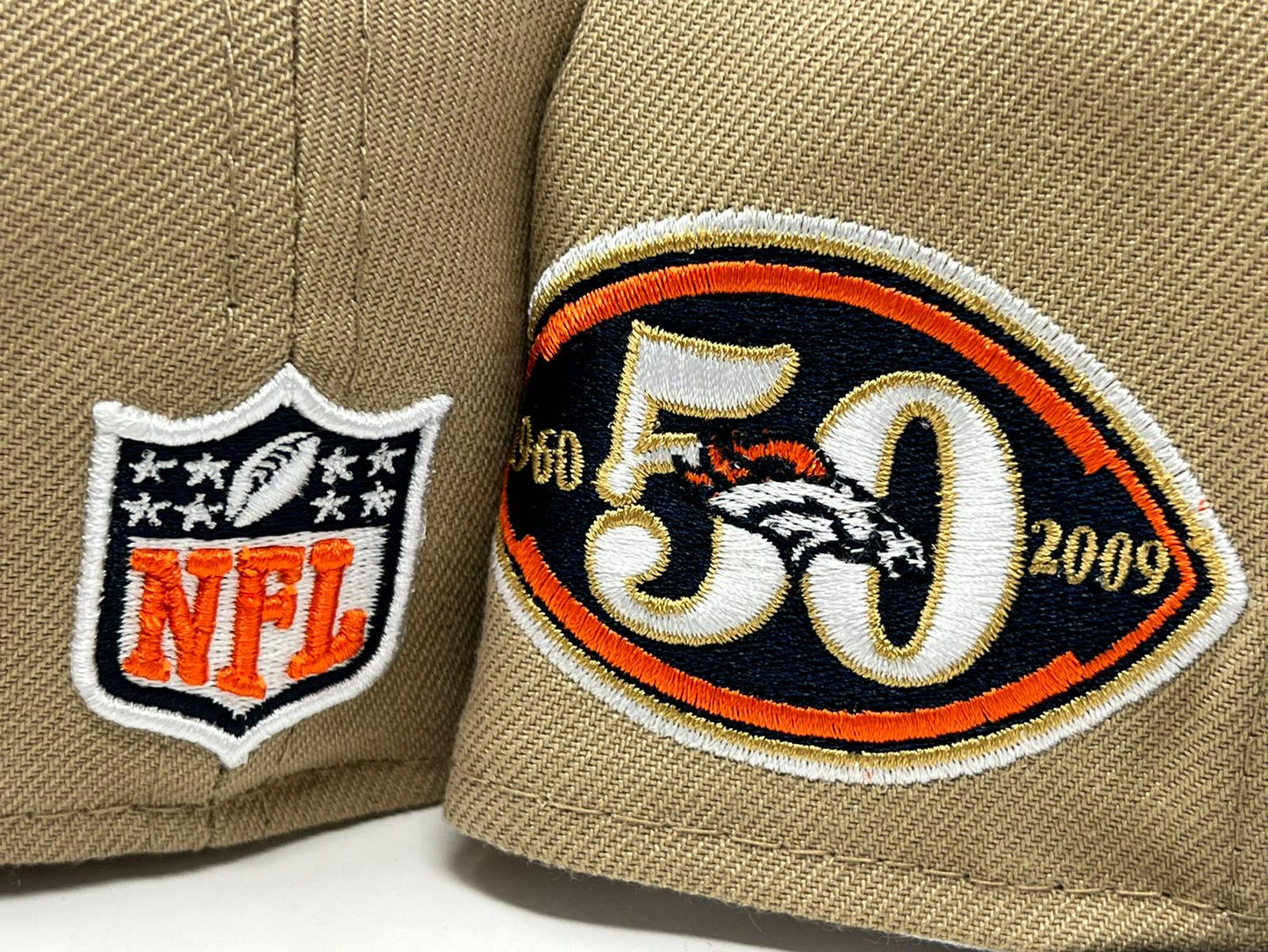 DENVER BRONCOS 50TH ANNIVERSARY "NFL COLLECTION" ORANGE BRIM 59FIFTY NEW ERA FITTED HAT