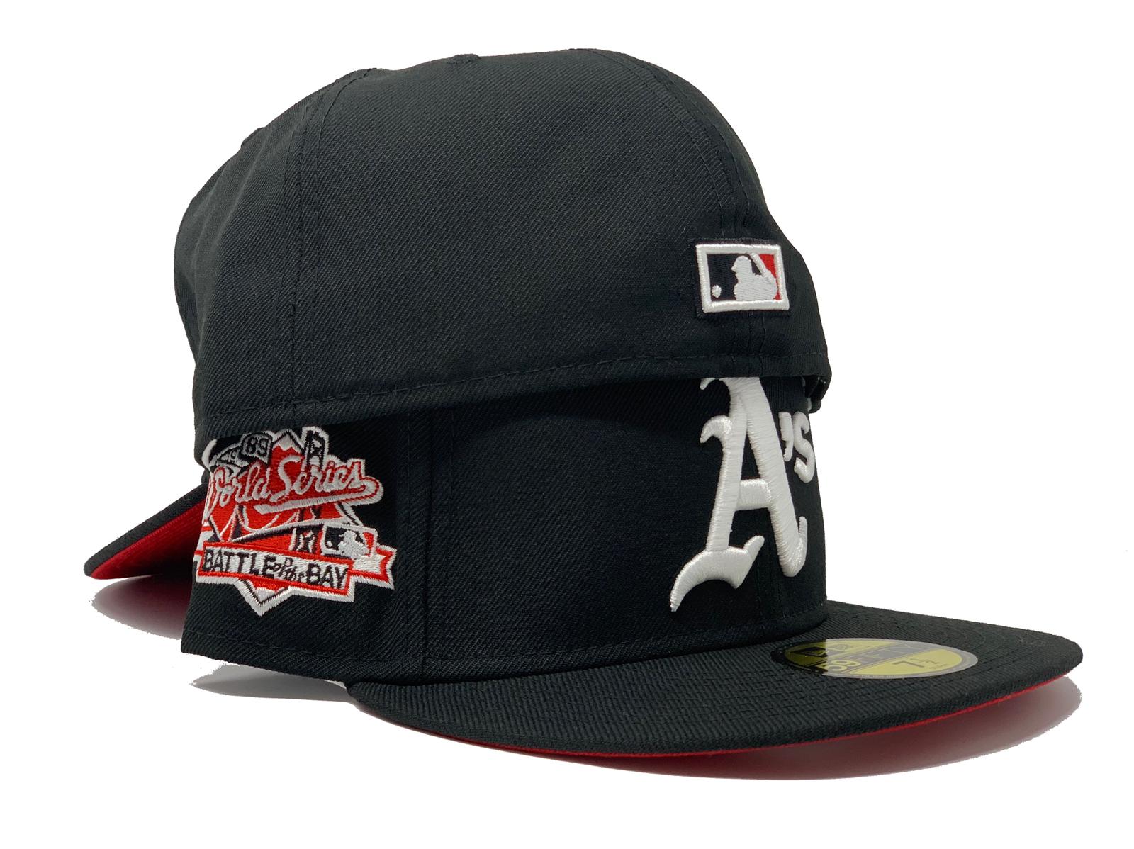 OAKLAND ATHLETICS 1989 BATTLE OF THE BAY BLACK RED BRIM NEW ERA FITTED –  Sports World 165