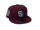 SAN DIEGO PADRES 2016 ALL STAR GAME MAROON ICY BRIM NEW ERA FITTED HAT