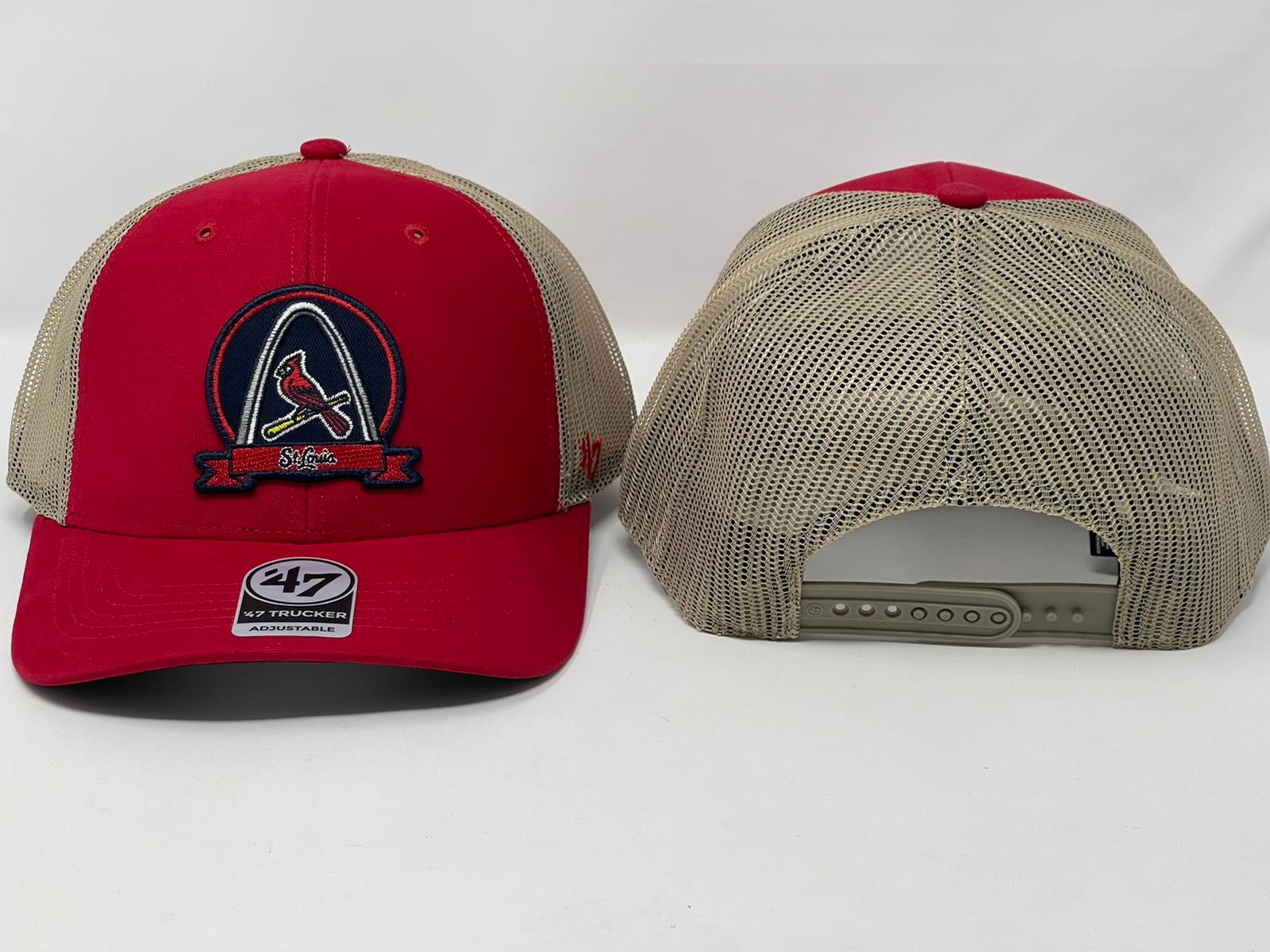 Men's '47 Red/Navy California Angels Sidenote Trucker Snapback Hat