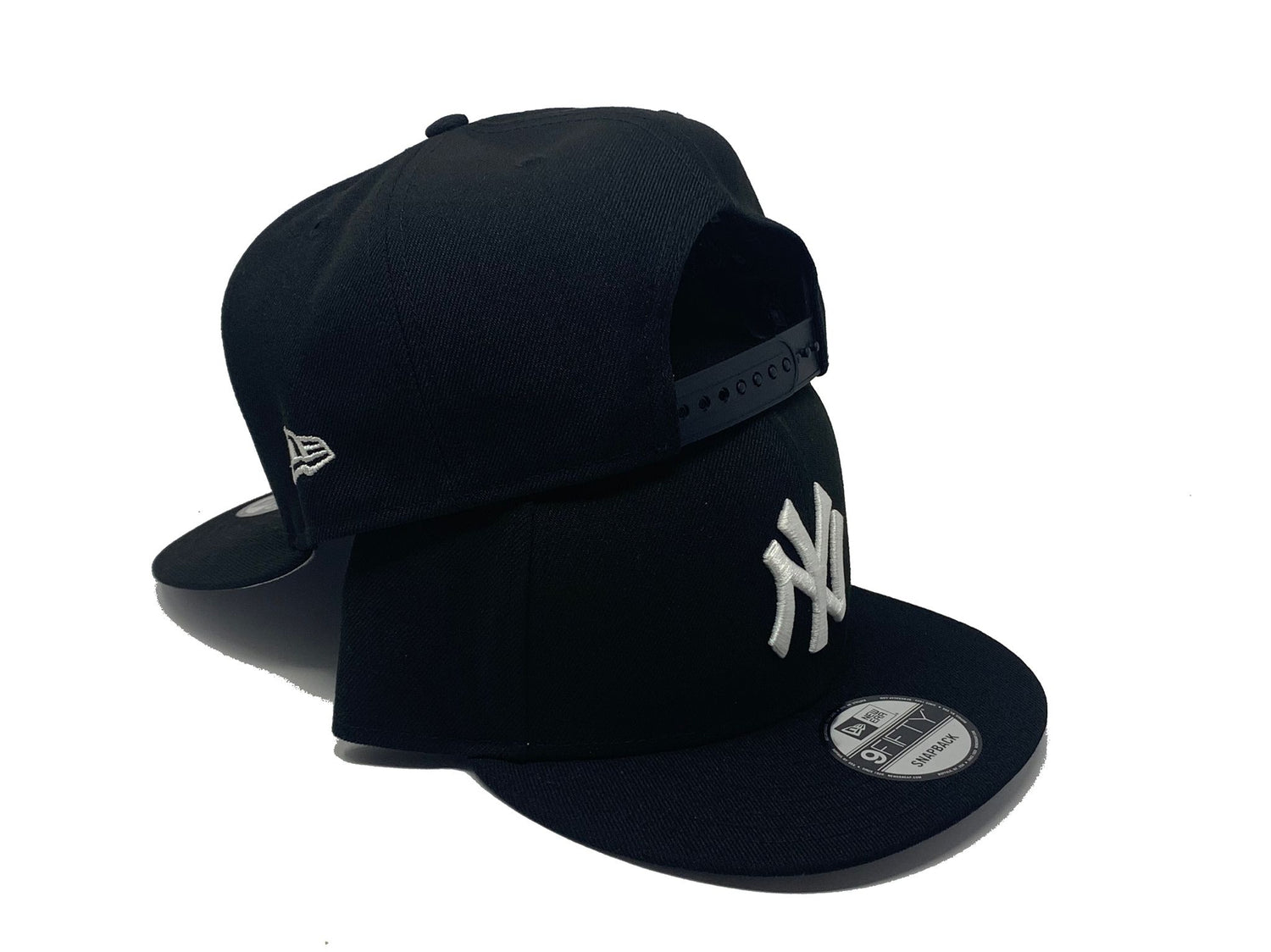 Black New York Yankees White Logo New Era 950 Snapback Hat