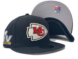 KANSAS CITY CHIEFS 55TH SUPER BOWL ON FIELD BLACK NEW ERA FITTED HAT