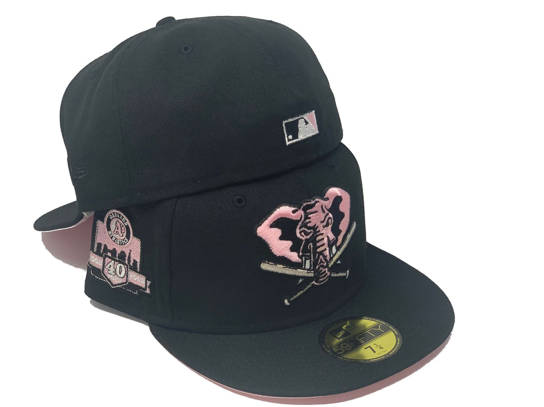 Black Oakland Athletics 40th Anniversary Custom New Era Fitted Hat