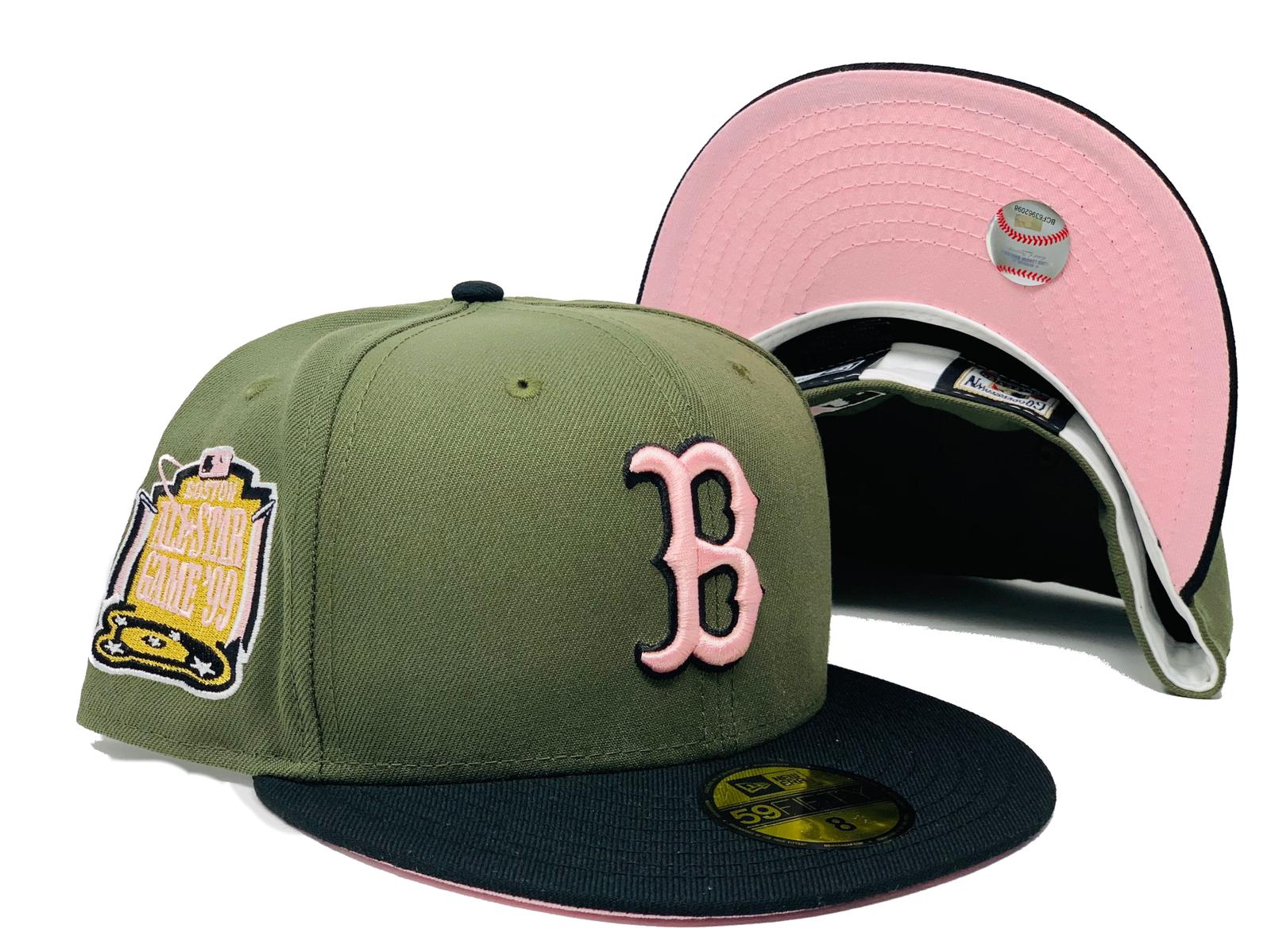 Men's New Era Pink/Green Boston Red Sox Cooperstown Collection 1999 MLB All-Star Game Passion Forest 59FIFTY Fitted Hat