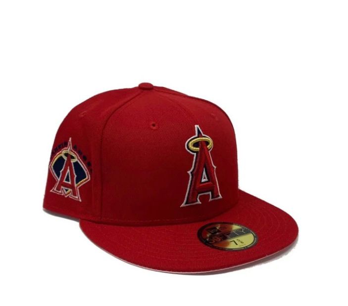 Red Los Angeles Angels Custom 59fifty New Era Fitted Hat
