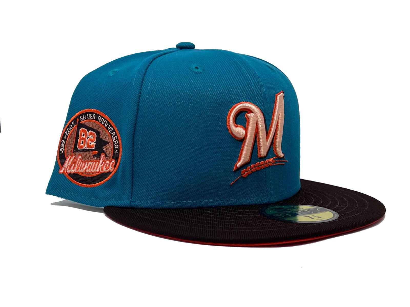 New Era 59FIFTY Earthtone Milwaukee Brewers 25th Anniversary Patch Hat - Khaki, Olive Khaki/Olive / 7 1/2