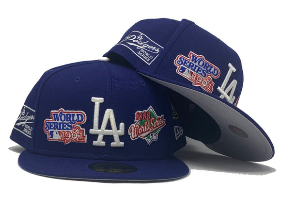 LOS ANGELES DODGERS 7X WORLD SERIES CHAMPIONS GRAY BRIM NEWERA FITTED HAT