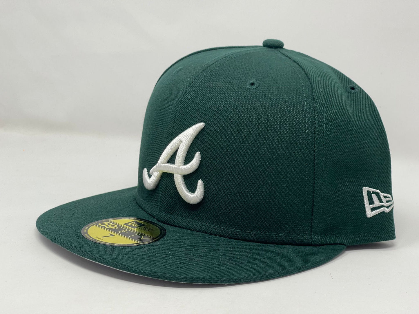 Atlanta Braves Dark Green Gray Brim New Era Fitted Hat