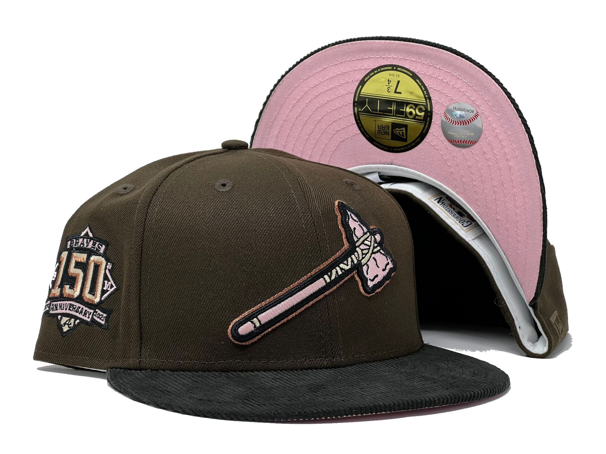pink brown fitted hat