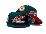 ST. LOUIS CARDINALS 1931 WORLD SERIES " FOREST PACK" GREEN RED BRIM NEW ERA FITTED HAT
