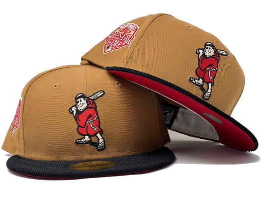 San Diego Padres 1992 All Star Game Black Corduroy Visor Red Brim New Era Fitted Hat