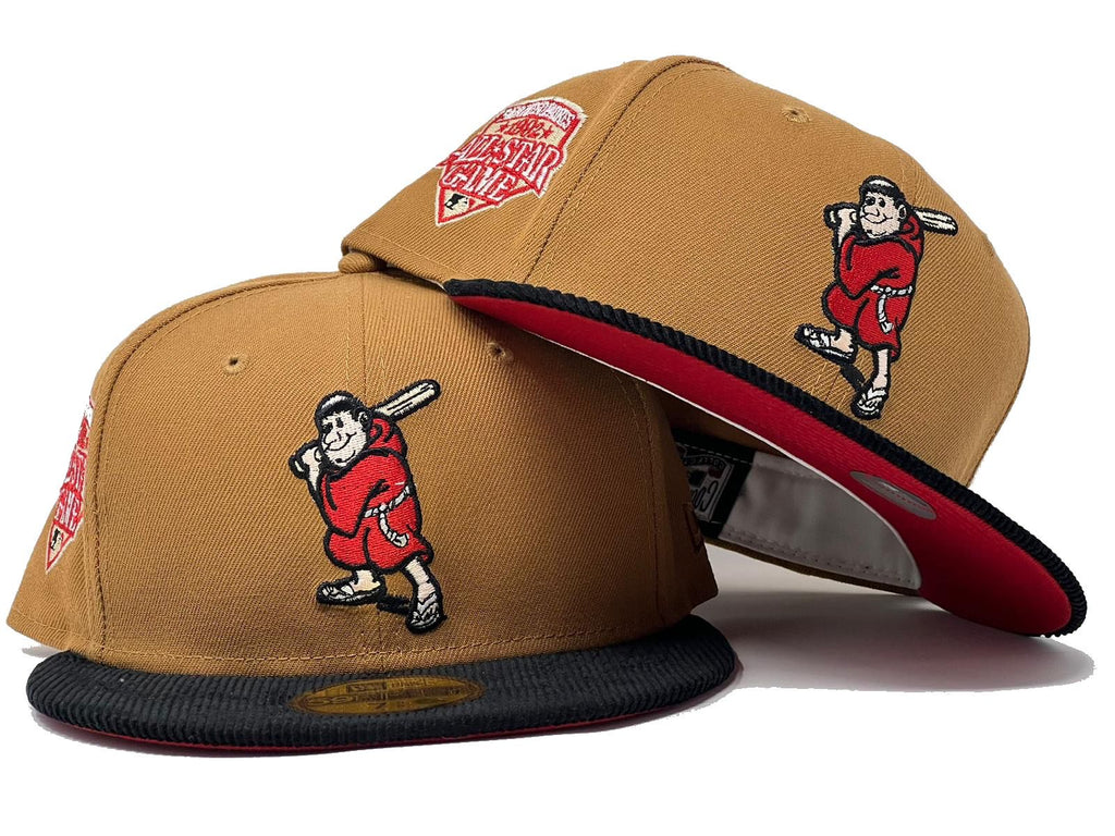 San Diego Padres 1992 All Star Game Black Corduroy Visor Red Brim New Era Fitted Hat