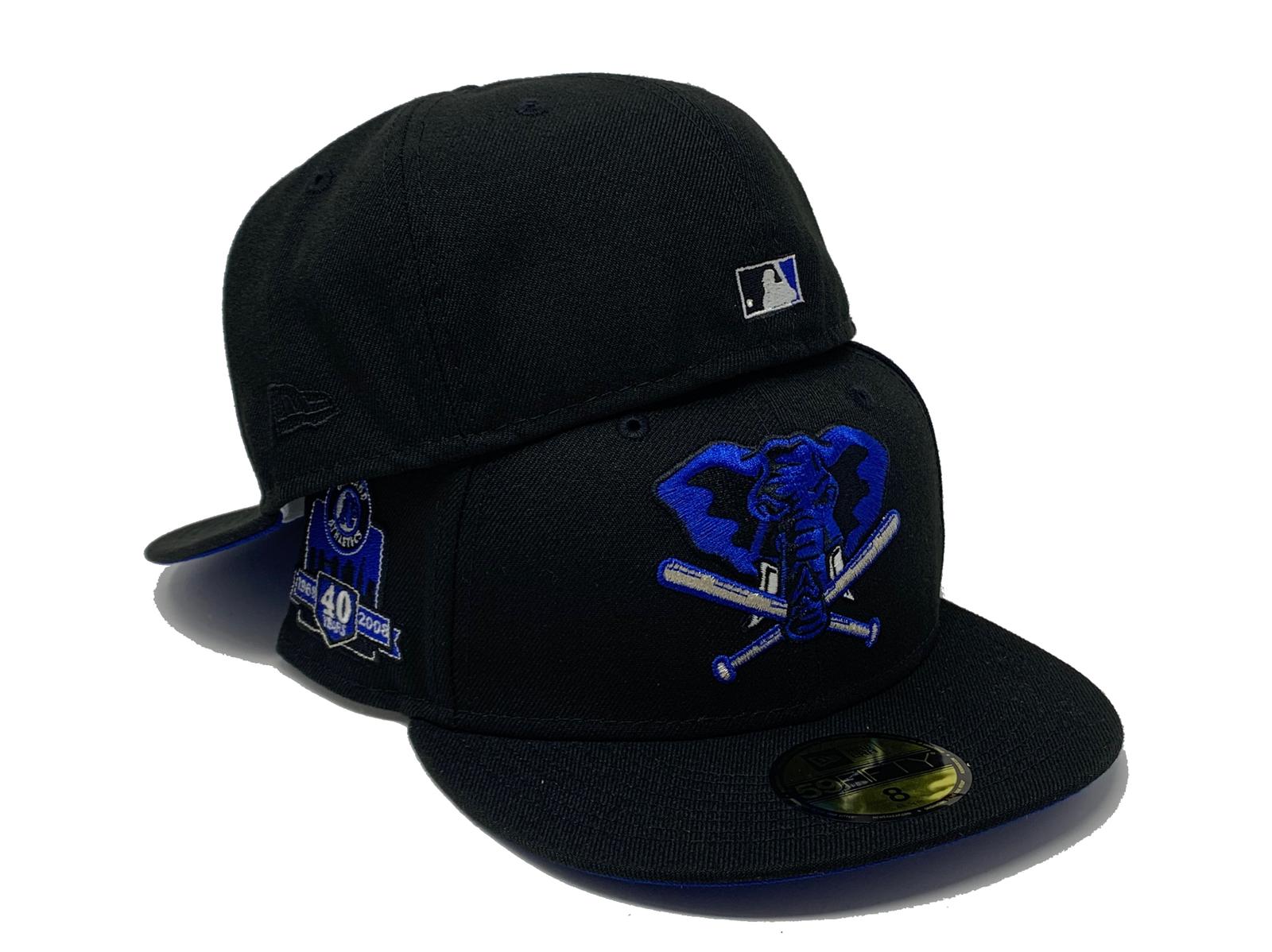 OAKLAND ATHLETICS 40TH ANNIVERSARY BLACK ROYAL BRIM NEW ERA FITTED