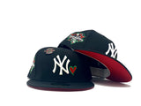 NEW YORK YANKEES 200 WORLD SERIES "BEHIND THE COLORS" RED BRIM NEW ERA FITTED HAT