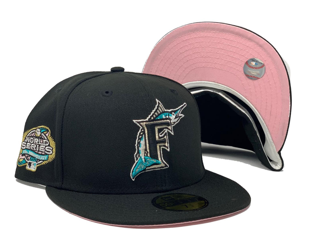 FLORIDA MARLIN 2003 WORLD SERIES BLACK PINK BRIM NEW ERA FITTED HAT