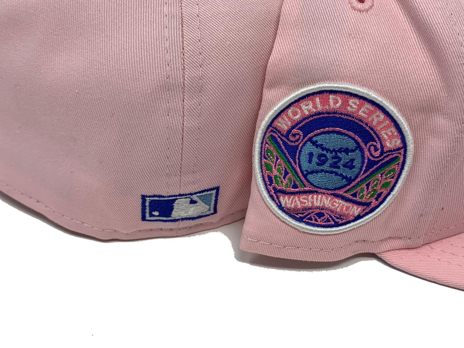 Washington Senators 1924 World Series Pink Bottom Fitted Hat 7 3/8