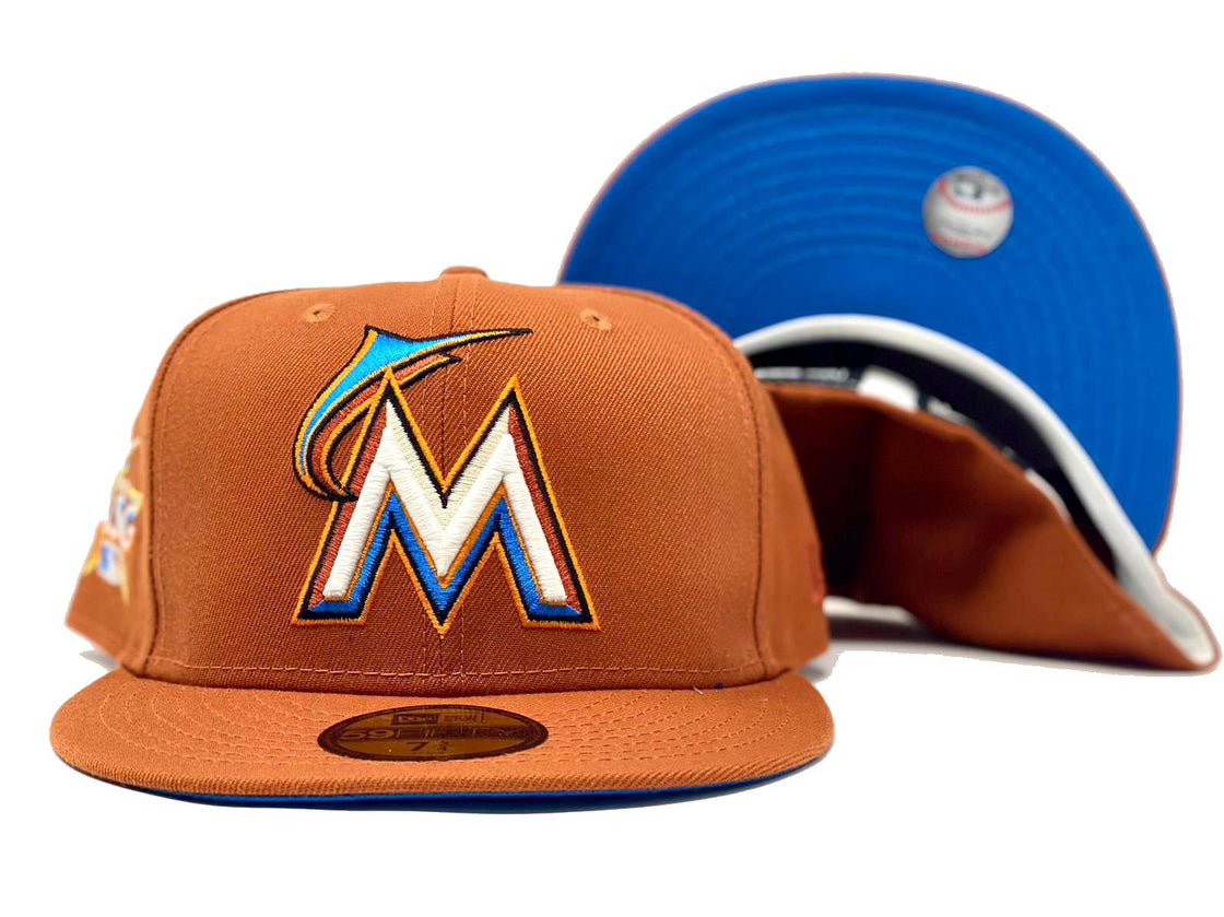 MIAMI MARLIN 2017 ALL STAR GAME RUST ORANGE BRIGHT BLUE BRIM NEW ERA FITTED HAT