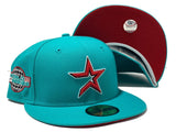 HOUSTON ASTRO 2005 WORLD SERIES TEAL RED BRIM NEW ERA FITTED HAT