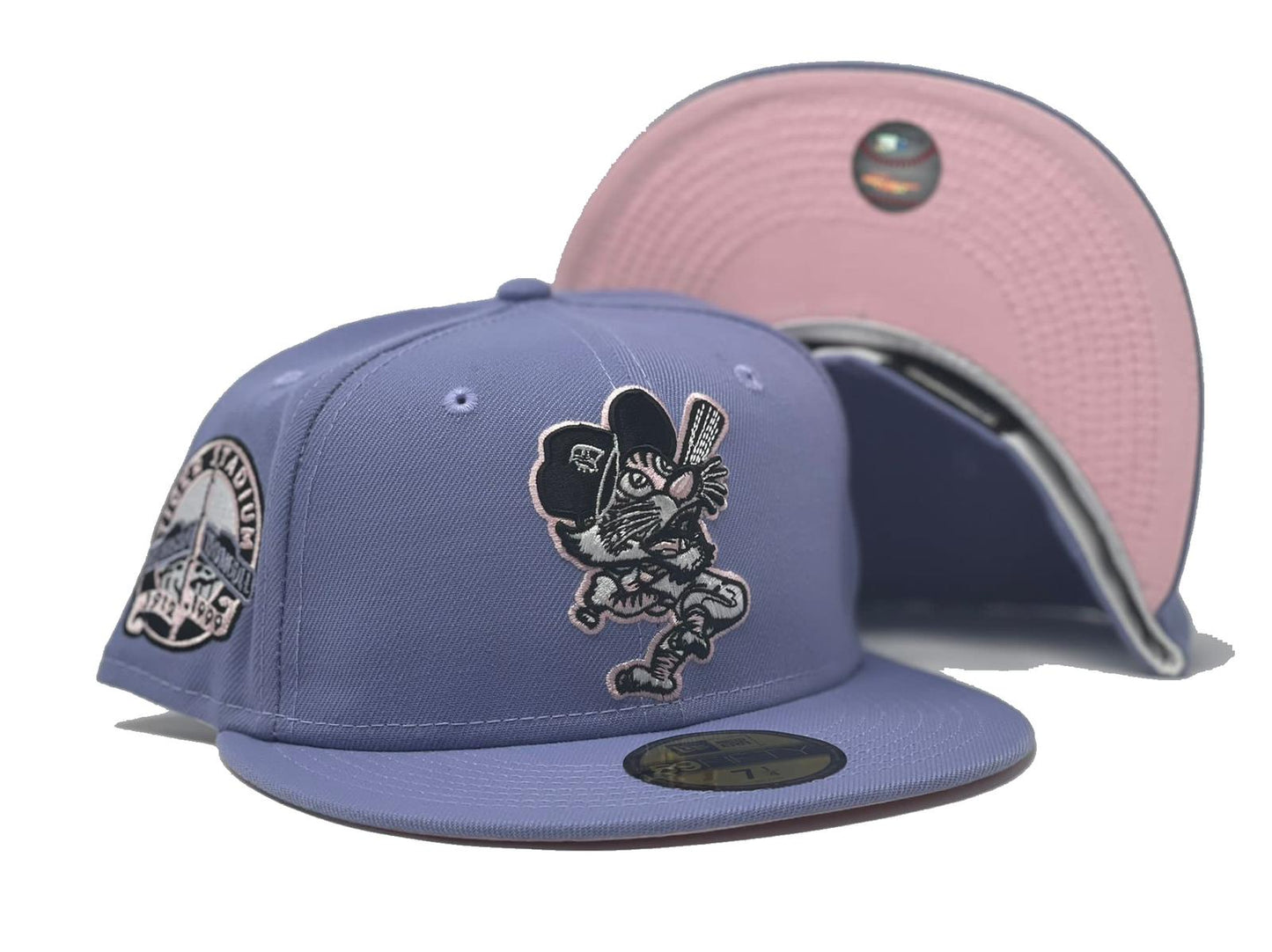 DETROIT TIGERS LAVENDER PINK BRIM 59FIFTY NEW ERA FITTED HAT