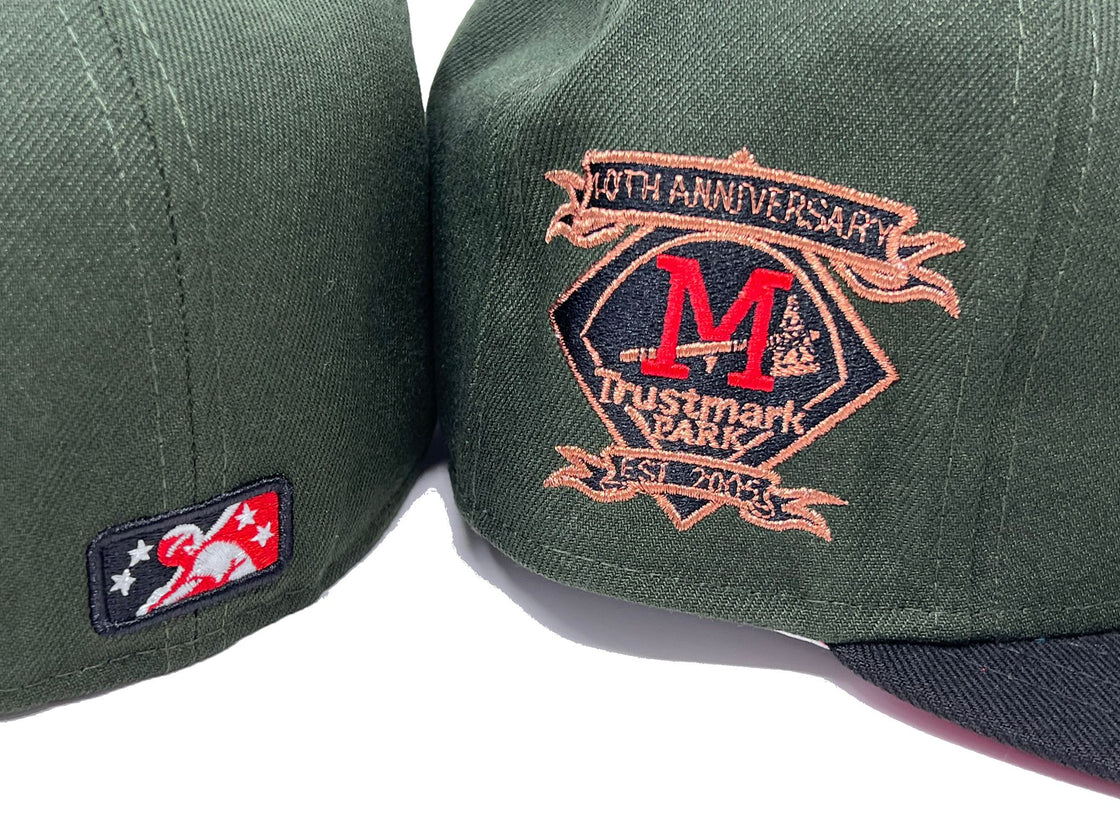 MISSISSIPPI BRAVES 10TH ANNIVERSARY RED BRIM MINOR LEAGUE BASEBALL NEW ERA FITTED HAT