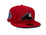 COLORADO ROCKIES 20TH ANNIVERSARY RED ICY BRIM NEW ERA FITTED HAT