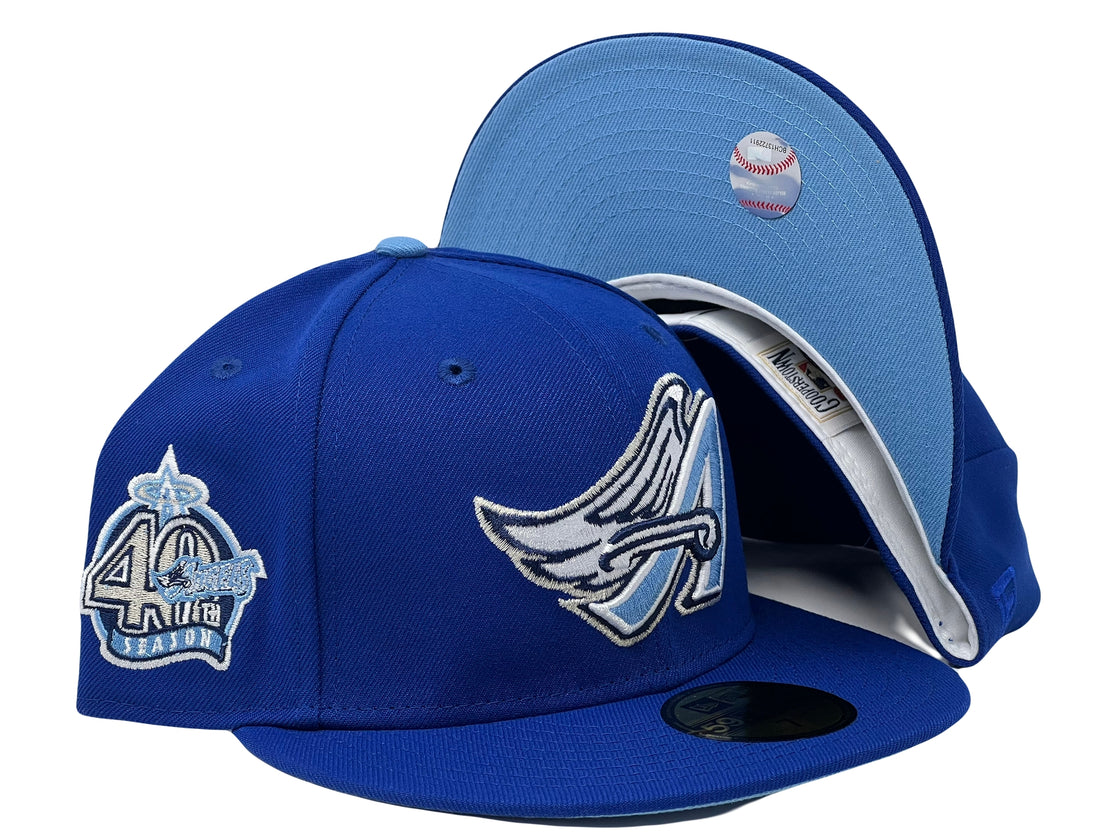 ANAHEIM ANGELS 40TH ANNIVERSARY LIGHT ROYAL ICY BRIM NEW ERA FITTED HAT