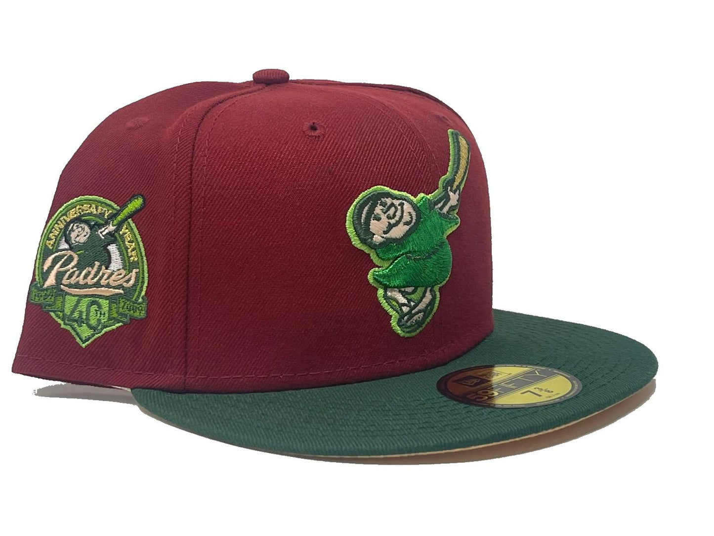 SAN DIEGO PADRES 40TH ANNIVERSARY PEACH BRIM NEW ERA FITTED HAT