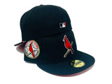 ST. LOUIS CARDINALS 1940 ALL STAR GAME BLACK RED BRIM NEW ERA FITTED HAT