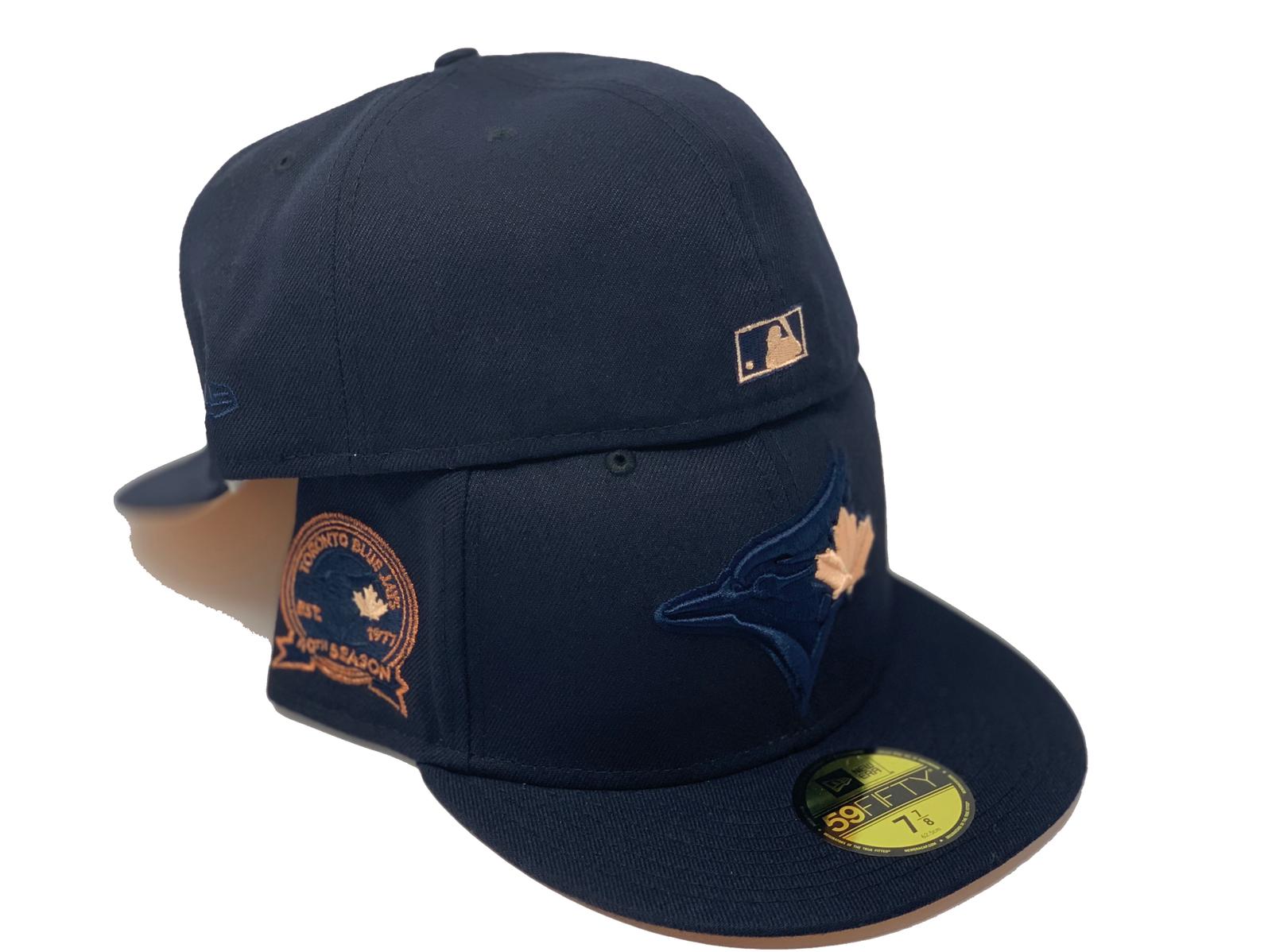 Toronto Blue Jays 40th Anniversary New Era 59FIFTY Fitted Hat (Navy Seaweed Doscientos Blue Under BRIM) 7 3/8