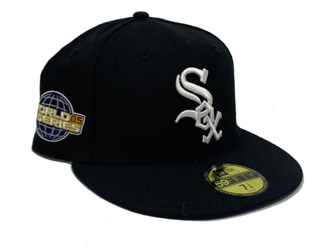 CHICAGO WHITE SOX 2005 WORLD SERIES BLACK PURPLE BRIM NEW ERA FITTED HAT