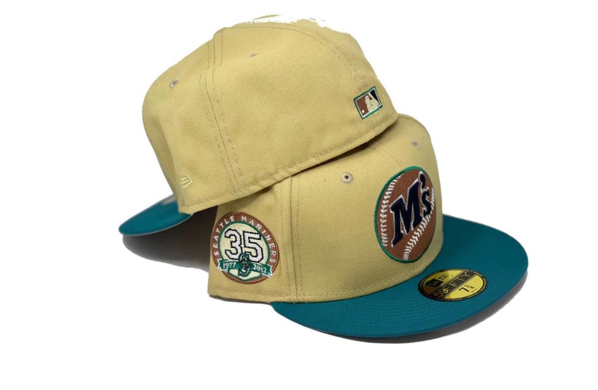 Seattle Mariners 35th Anniversary "Vegas Gold Collection" Fitted Hats