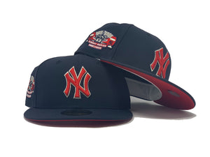 NEW YORK YANKEES SUBWAY SERIES" NHL CROSS OVER"  NAVY RED BRIM NEW ERA FITTED HAT