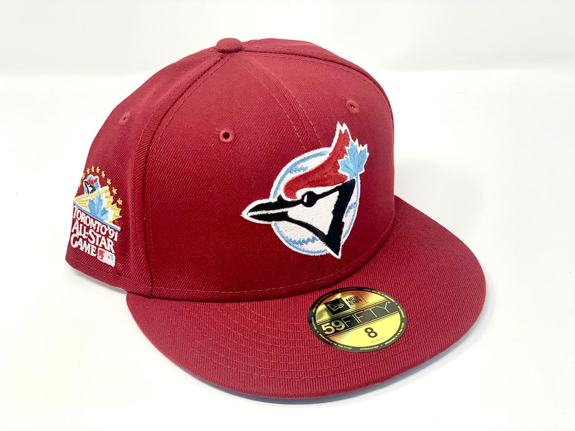 TORONTO BLUE JAYS 1991 ALL STAR GAME BURGUNDY ICY BRIM NEW ERA FITTED HAT