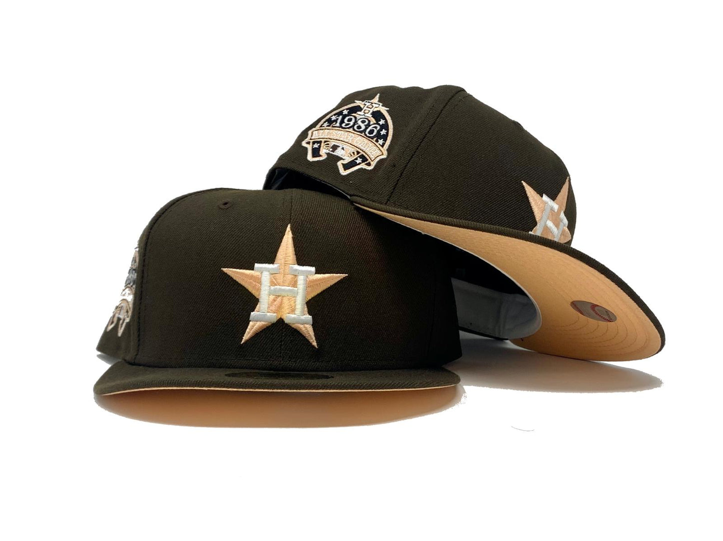 HOUSTON ASTRO 1986 ALL STAR GAME WALNUT PEACH BRIM NEW ERA FITTED HAT