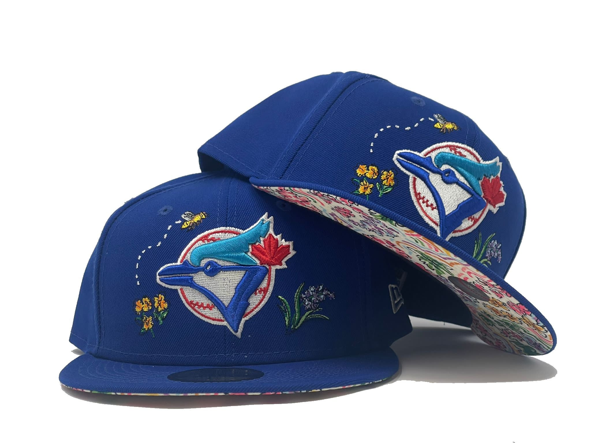New Era 59FIFTY MLB Toronto Blue Jays C/S Floral Fitted Pink Bottom 60180919 - 7 5/8