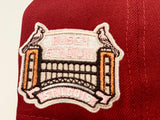 ST. LOUIS CARDINALS BUSCH STADIUM BURGUNDY PINK BRIM NEW ERA FITTED HAT