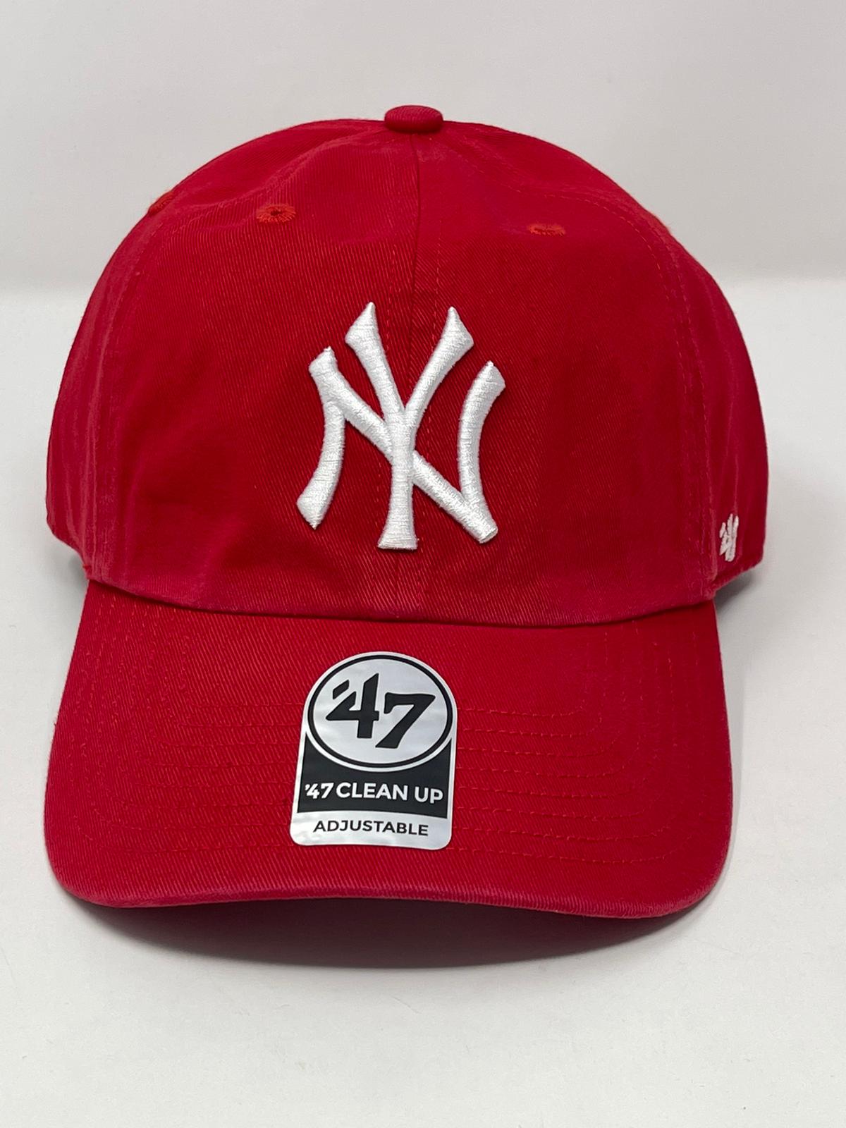 New York Yankees '47 Brand Basic Logo Clean Up Adjustable Hat - Red -  $21.99