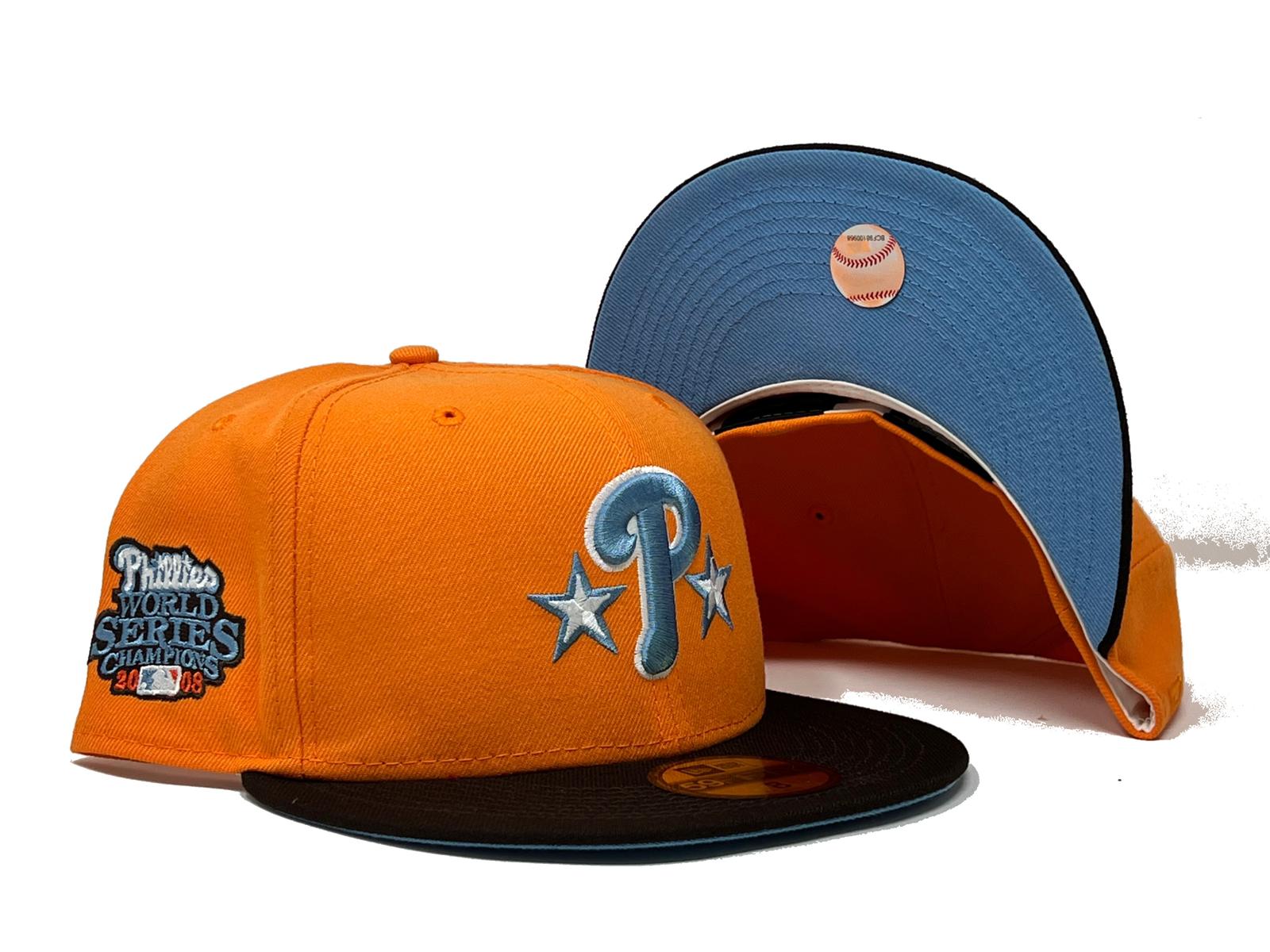 New Era Philadelphia Phillies World Series 2008 Iced Blue Edition 59Fifty Fitted  Hat, EXCLUSIVE HATS, CAPS