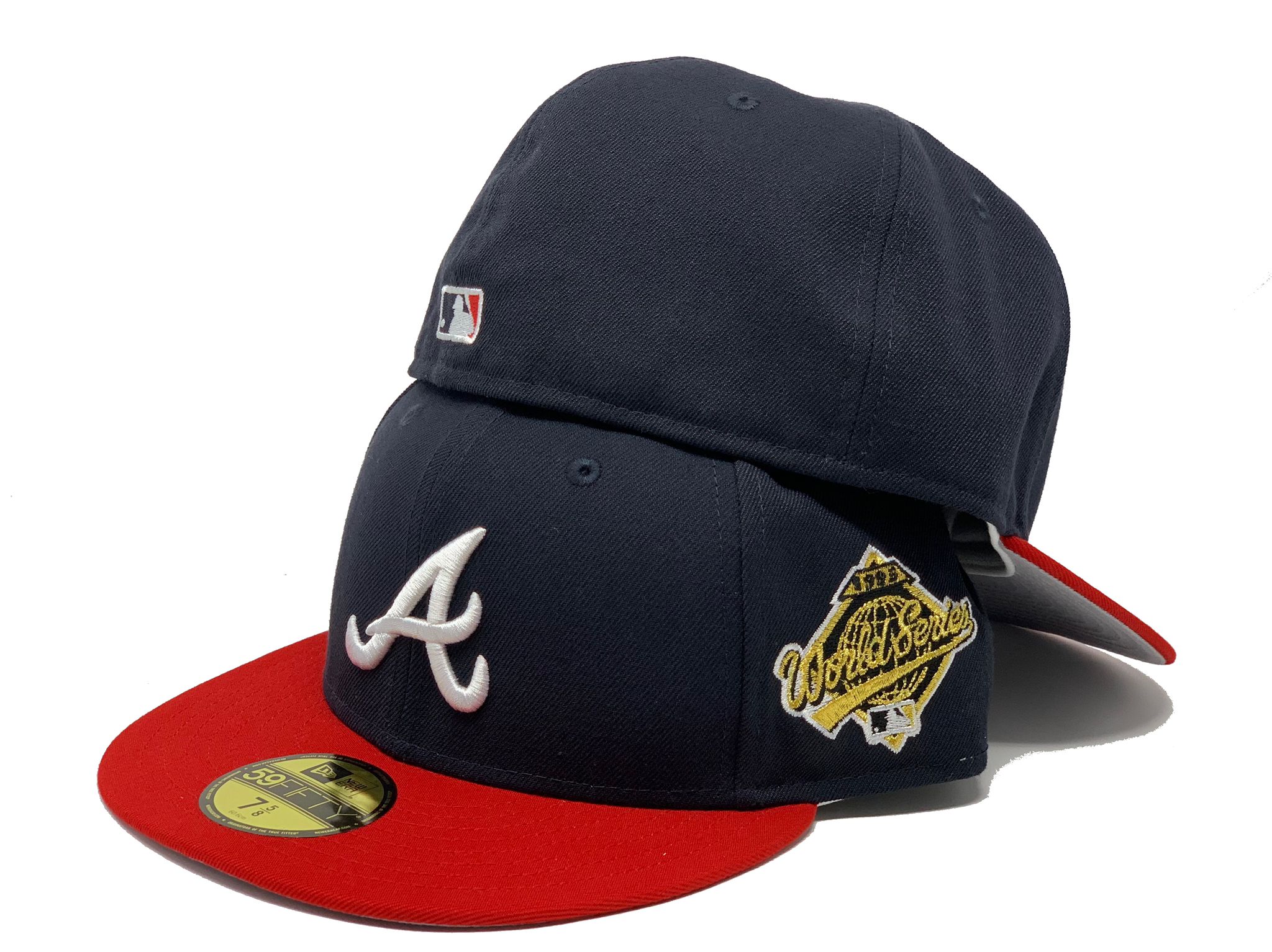 Atlanta Braves 1995 WS SIDE-PATCH UP Red-White Fitted Hat