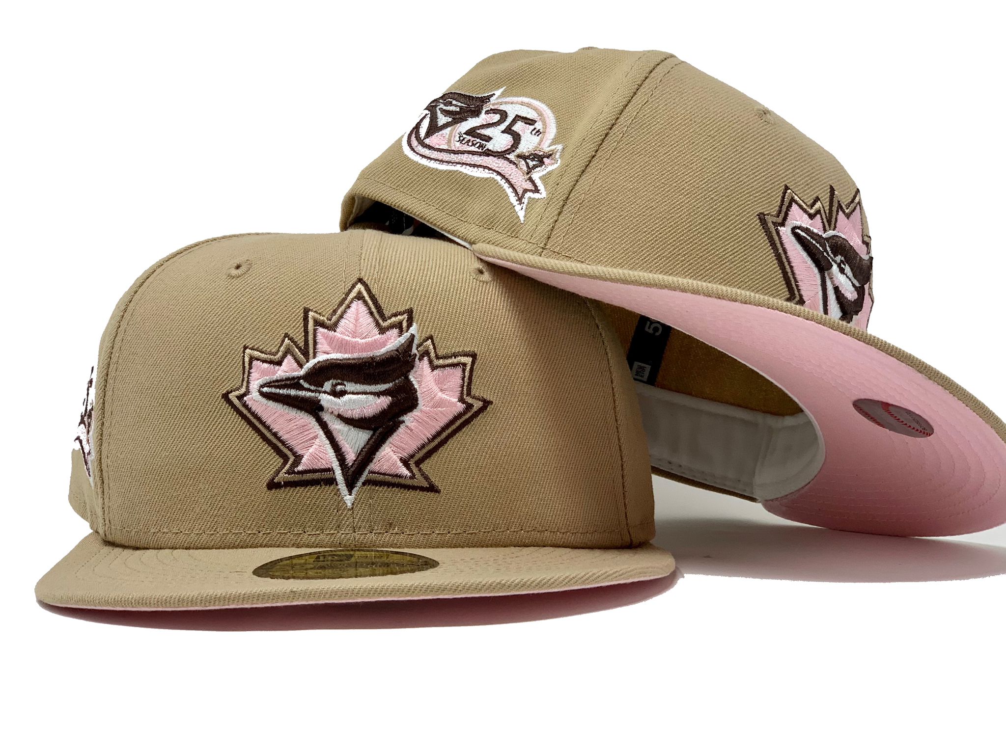 Toronto Blue Jays Custom New Era Cap Hat 7 59fifty MLB Baseball Pink Grey  Fitted