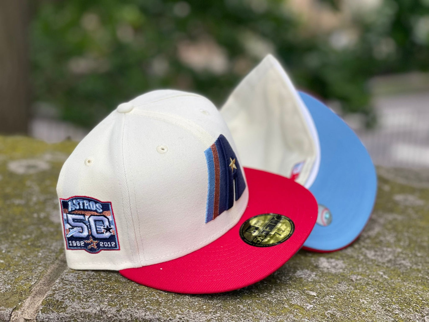 HOUSTON ASTROS 50TH ANNIVERSARY "INDEPENDENCE DAY PACK" ICY BRIM NEW ERA FITTED HAT