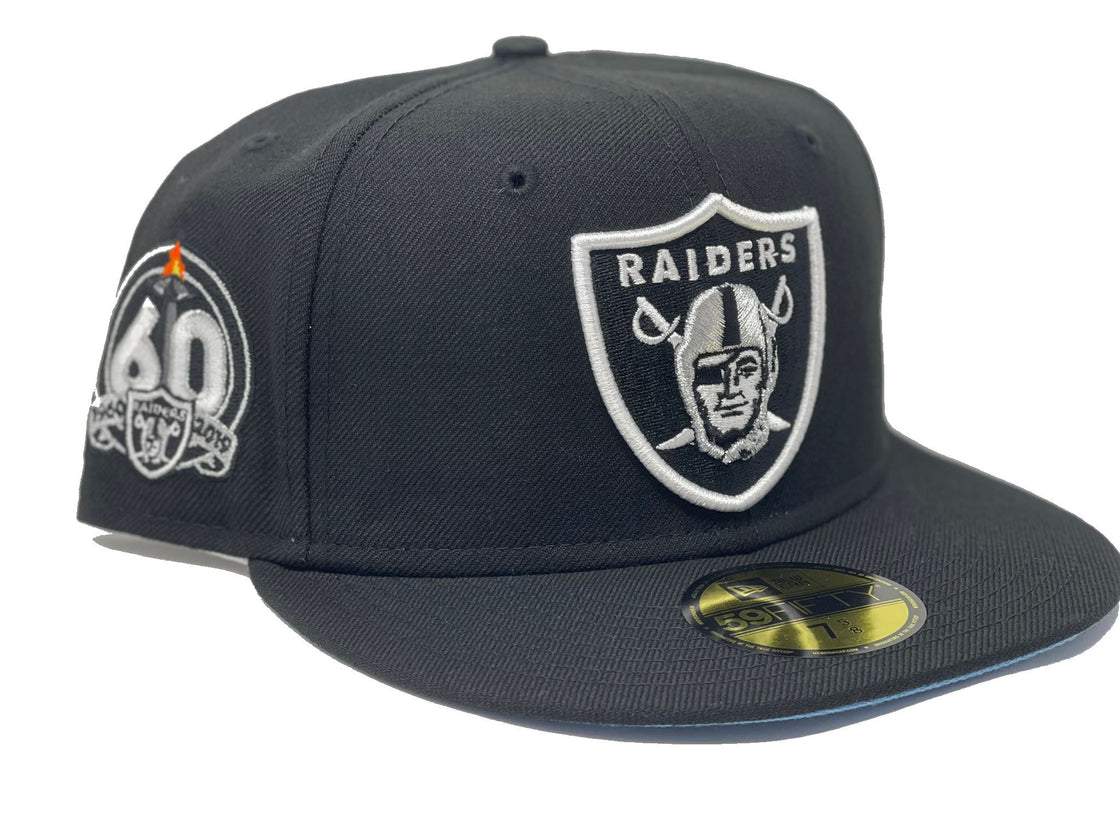 Black Las Vegas Raiders 60th Season Custom New Era Fitted Hat