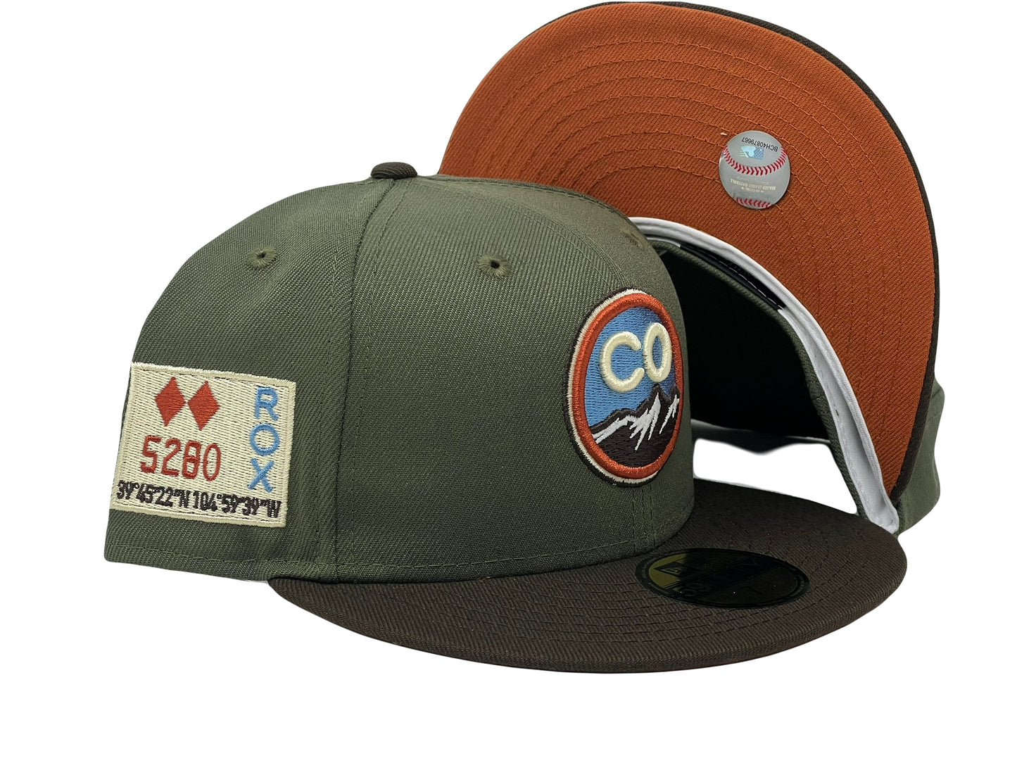 Colorado Rockies City Connect Olive Brown Visor Rust Orange Brim New Era Fitted Hat